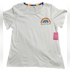 Kate Spade Pride Rainbow White Tee Shirt XL